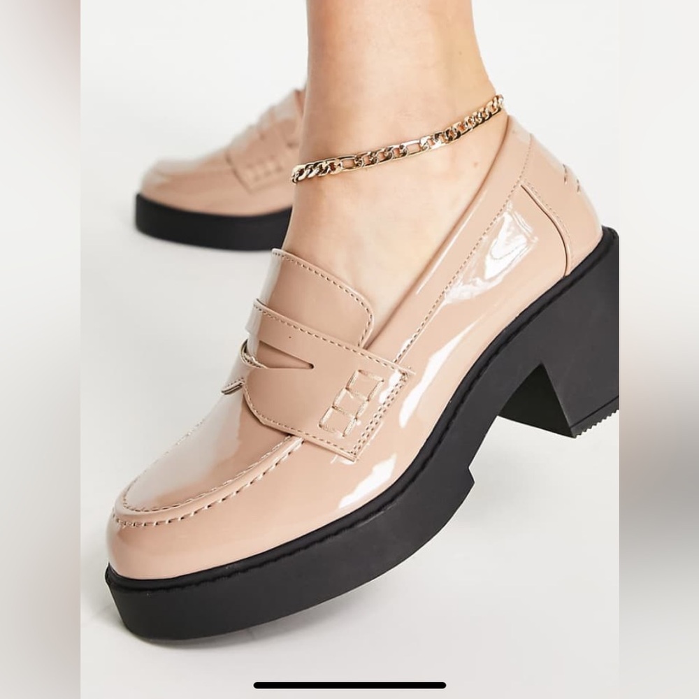Asos Chunky Mid Heel Loafers